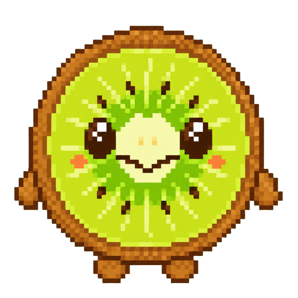 キウイフルーツのドット絵キャラクター